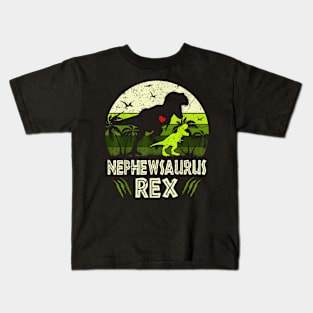 Nephewsaurus T Rex Dinosaur Nephew Saurus Family Matching Kids T-Shirt